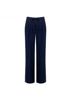 Pantalone Ampio in Viscosa color Blu  det_4