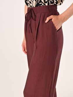 Pantalone Ampio in Viscosa color Cioccolato in_i5