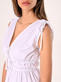 Vestido corto de algodón blanco in_i5