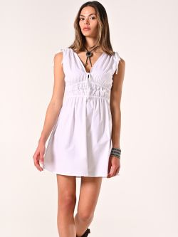Vestido corto de algodón blanco sp_e1