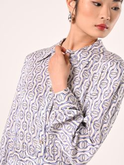 Robe midi imprimée blanche et bleu ciel in_i5