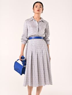Robe midi imprimée blanche et bleu ciel sp_e1