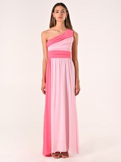 Two-tone One-shoulder Dress det_1
