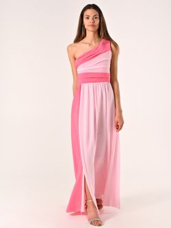 Two-tone One-shoulder Dress in_i7