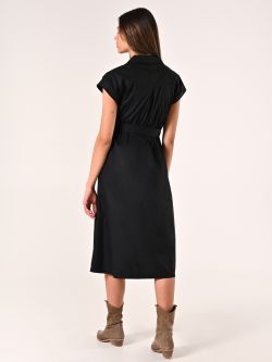 Black Cotton Shirt Dress det_3