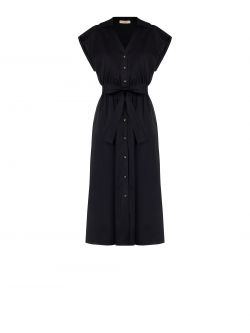 Black Cotton Shirt Dress det_4