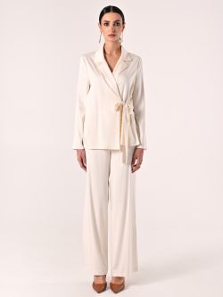 Weiße Jacke aus Viskosesatin det_1