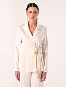 Weiße Jacke aus Viskosesatin det_2