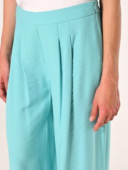 Aqua Green Wide Trousers in Crinkled Viscose Blend in_i5