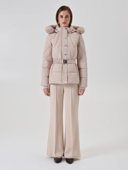 Short Beige Down Jacket det_1