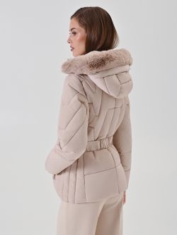 Short Beige Down Jacket det_3