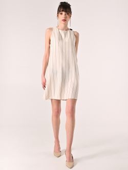 Weißes Kleid mit Streifen in Weiß & Blau in_i7