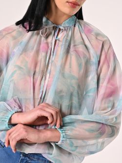 Blusa con estampado de palmeras in_i5