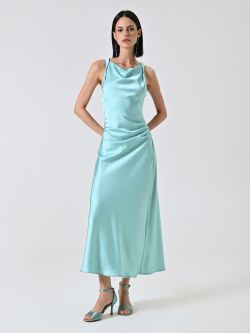  Vestido de Satén Aguamarina in_i7