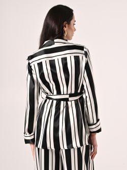 Giacca Leggera a Righe Black & White det_3
