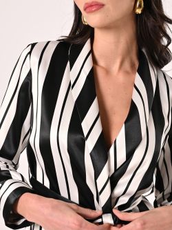 Giacca Leggera a Righe Black & White in_i5