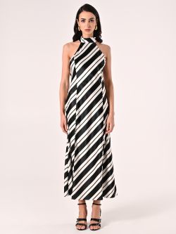 Robe à rayures noires et blanches det_1