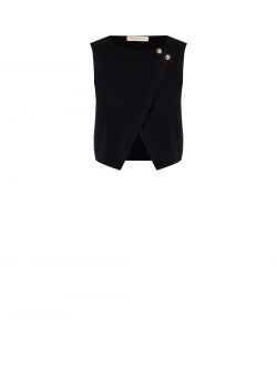 Crop-Top in Schwarz mit Schmuckknöpfen det_4