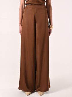 Hose aus Satin in Braun det_2
