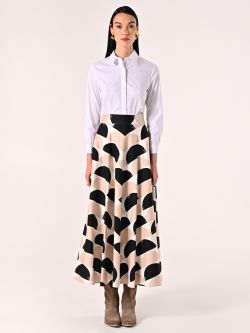 Jupe midi en coton imprimé det_1