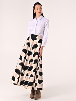Jupe midi en coton imprimé in_i7