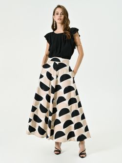 Jupe midi en coton imprimé sp_e1