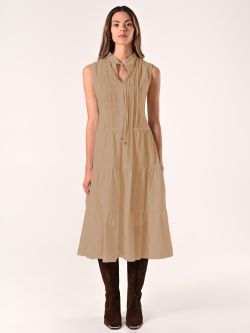 Abito a Balze Beige in Cotone det_1