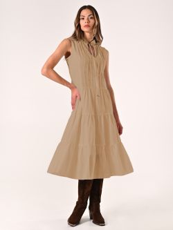 Abito a Balze Beige in Cotone in_i7