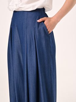 Pantaloni Ampi in Chambray in_i5