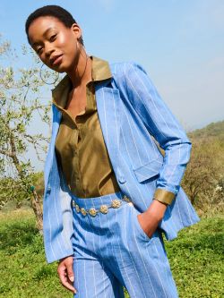 Pinstripe Denim Blazer sp_e1