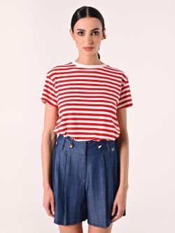 Camiseta de rayas marineras blancas y rojas det_2