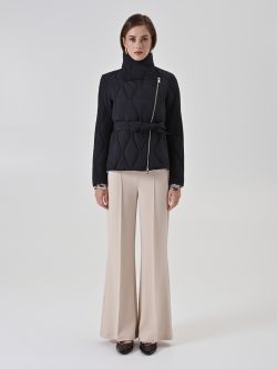 Black Biker Puffer Jacket det_1