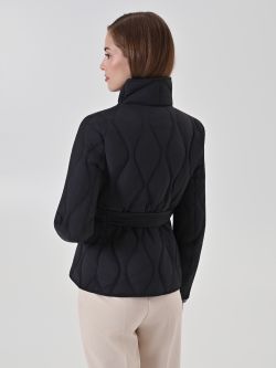 Black Biker Puffer Jacket det_3