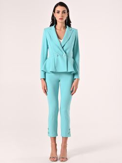 Aqua Green Jacket in Scuba Crepe det_1