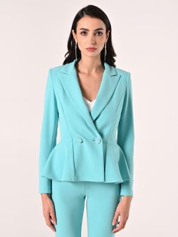 Aqua Green Jacket in Scuba Crepe det_2