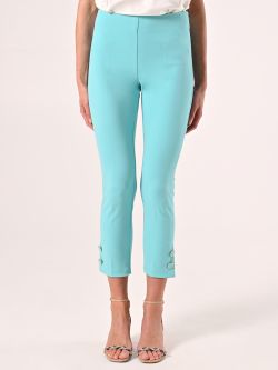Pantaloni Verde Acqua in Scuba mano Crepe det_2