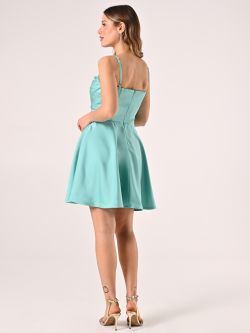 Robe courte vert d'eau det_3