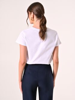Cotton T-shirt with Light Blue & Gold Print det_3