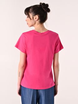 T-Shirt in Cotone Fuxia con Pietre det_3