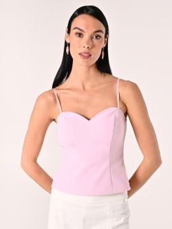 Top rose avec broches à nœuds et strass in_i7