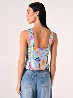 Floral-print Top with Knot det_3