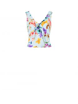 Floral-print Top with Knot det_4