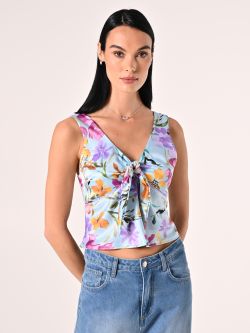 Floral-print Top with Knot in_i7