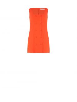 Etuikleid in Orange mit überzogenen Knöpfen det_4