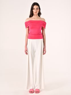 Schulterfreies Top in Fuchsia det_1