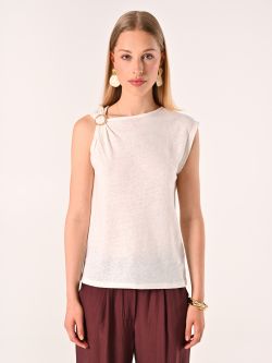 T-Shirt aus Leinen mit Ring det_2