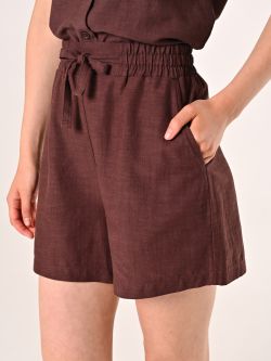 Chocolate Shorts in Linen Cotton in_i5