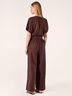 Chocolate Jumpsuit in Linen Cotton det_3