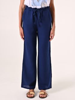 Weite Hose aus Baumwolle in Blau det_2