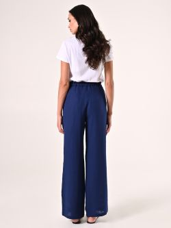 Weite Hose aus Baumwolle in Blau det_3
